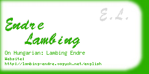 endre lambing business card